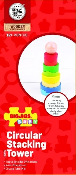 Bigjigs BB033, Дървена кула за нанизване (10 части) - Image 4