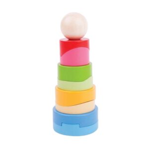 Bigjigs BB033, Дървена кула за нанизване (10 части)