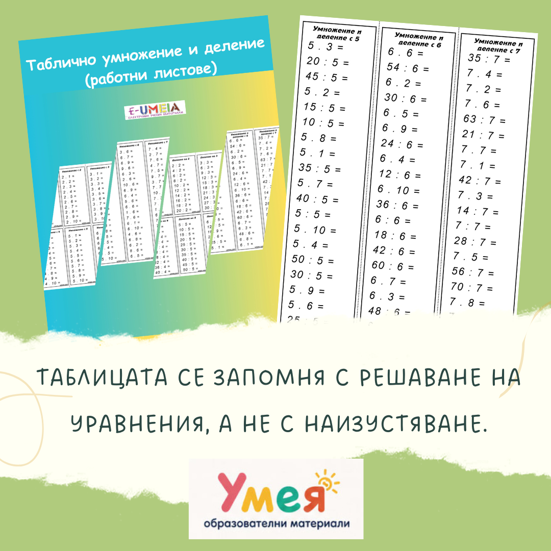 Таблично умножение и деление (работни листове) - Image 2